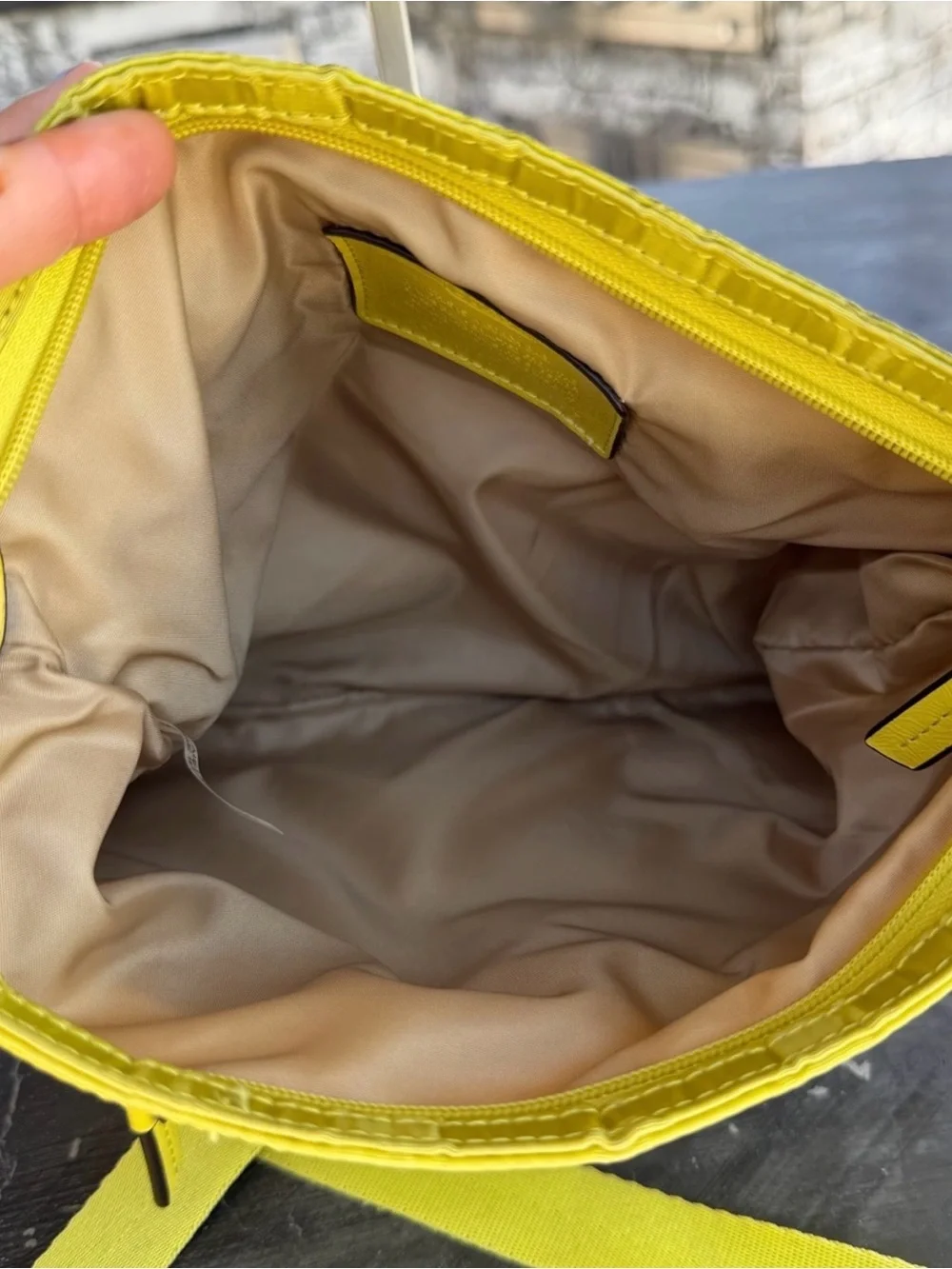 COACH Yellow Signature Nylon Crossbody Bag